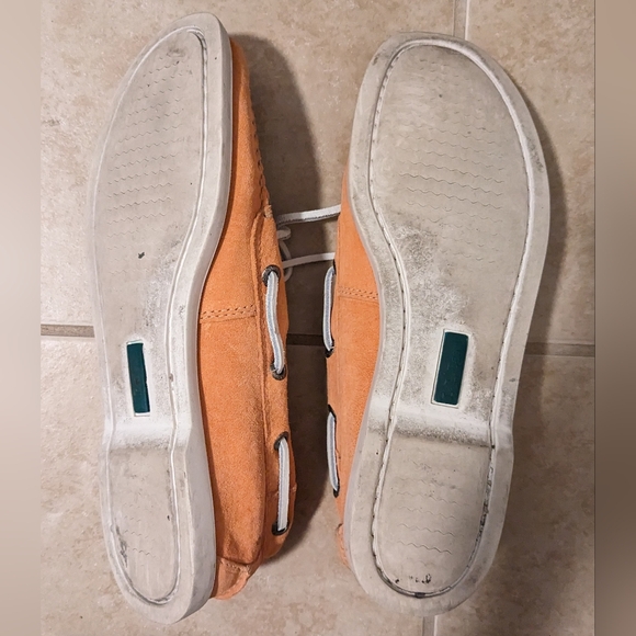 LL Bean Women's suede boat shoes coral peach - Picture 2 of 2
